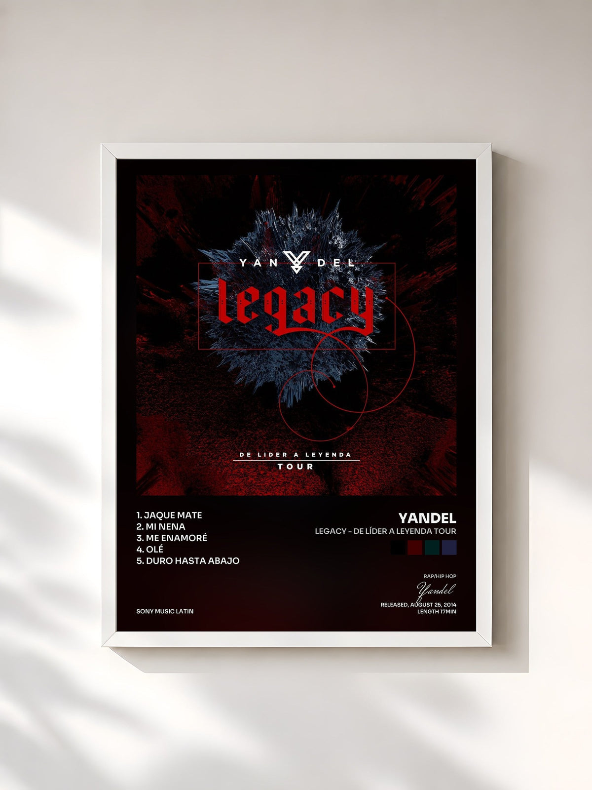 #blanc Legacy - De Líder a Leyenda Tour von Yandel als gerahmter Kunstdruck, weißer Rahmen, gedruckt und gerahmt in Frankreich