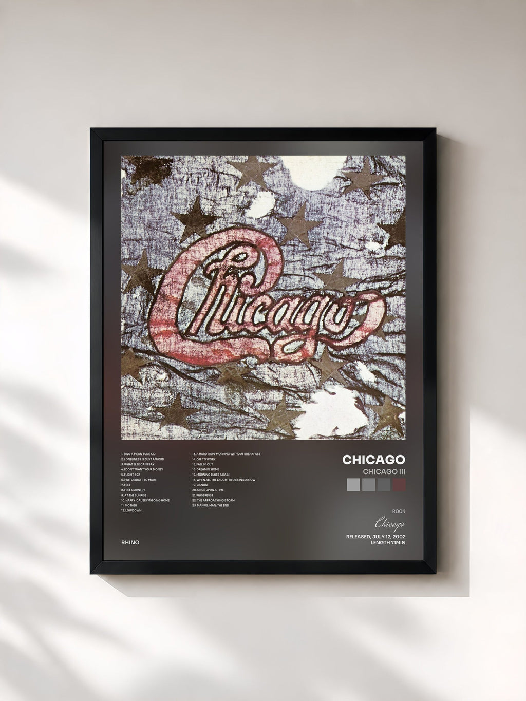 #noir Chicago III by Chicago as a framed art print, black frame, printed and framed in France