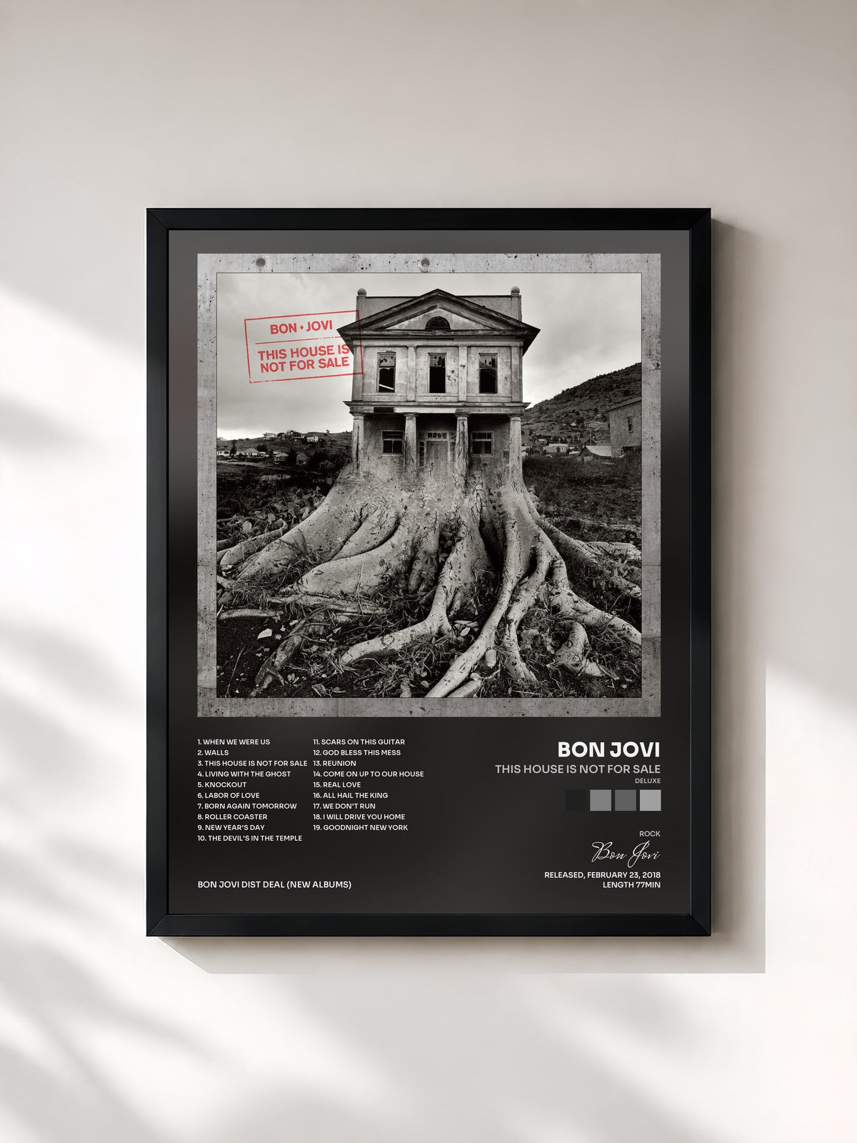 #noir This House Is Not For Sale (Deluxe) by Bon Jovi as a framed art print, black frame, printed and framed in France