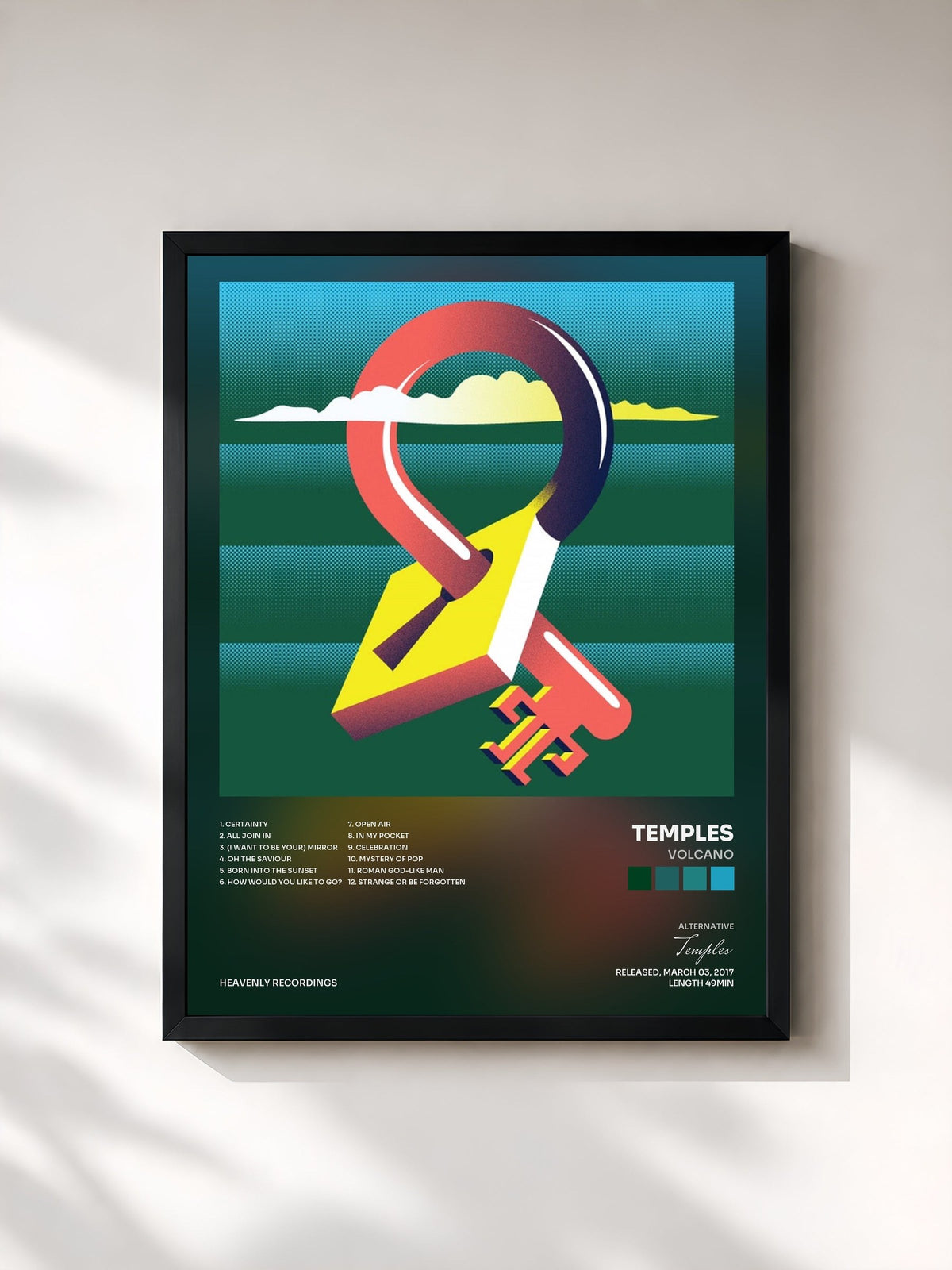 #noir Volcano by Temples as a framed art print, black frame, printed and framed in France