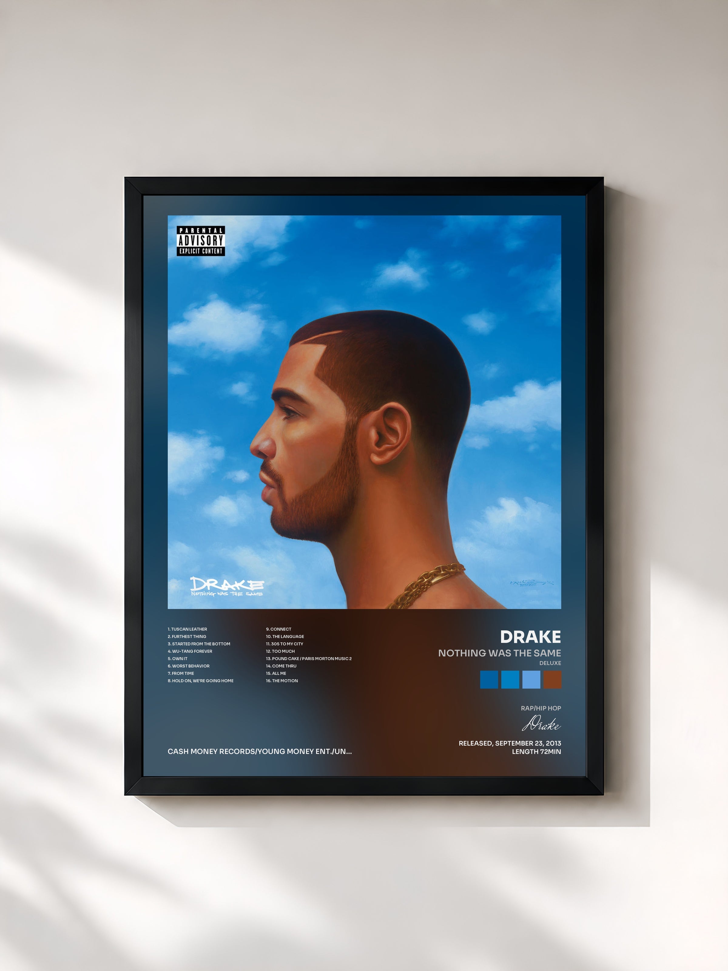 #noir Nothing Was The Same (Deluxe) di Drake in stampa incorniciata, cornice nera, stampata e incorniciata in Francia