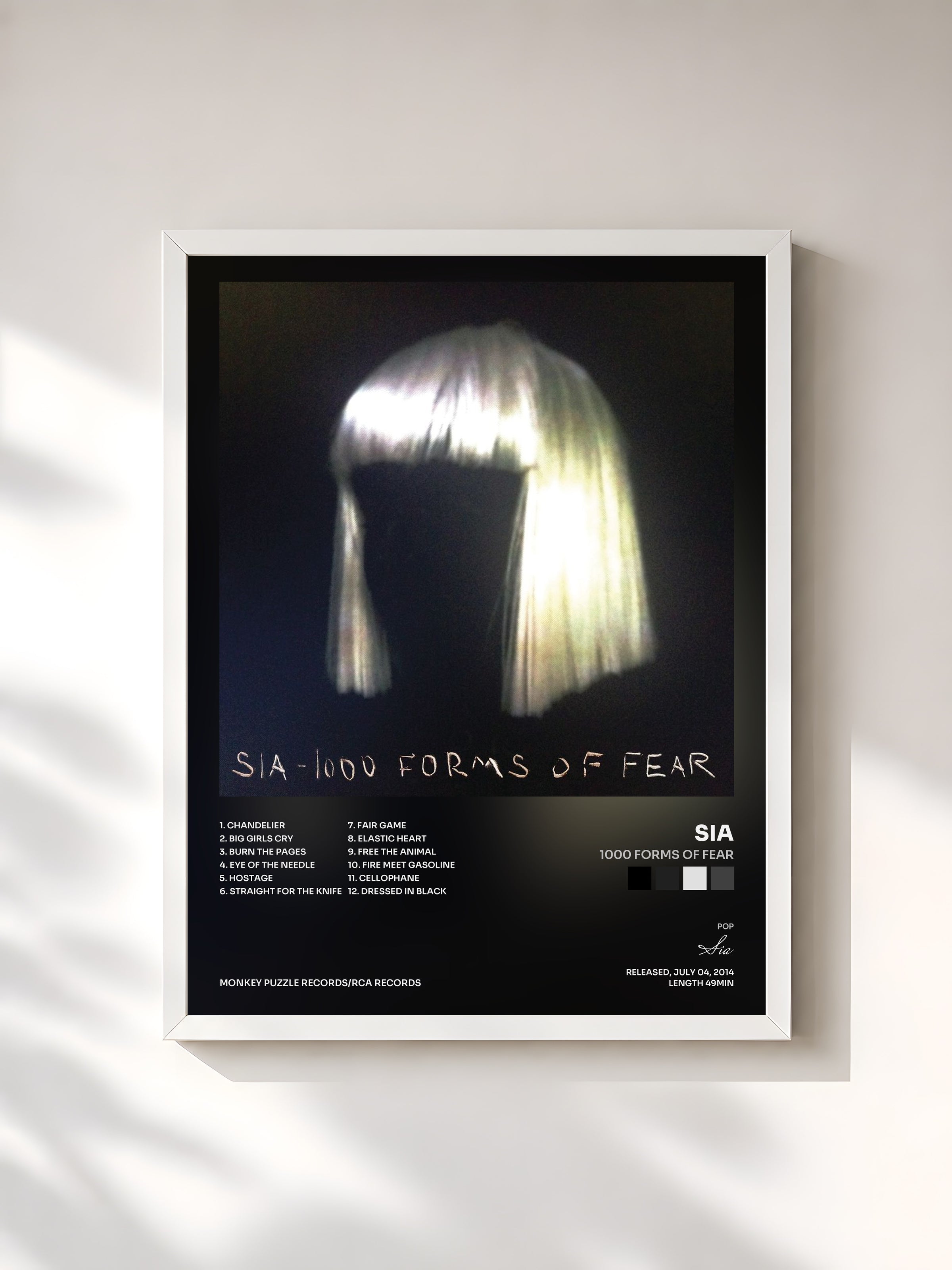 #blanc 1000 Forms Of Fear di Sia in stampa incorniciata, cornice bianca, stampata e incorniciata in Francia