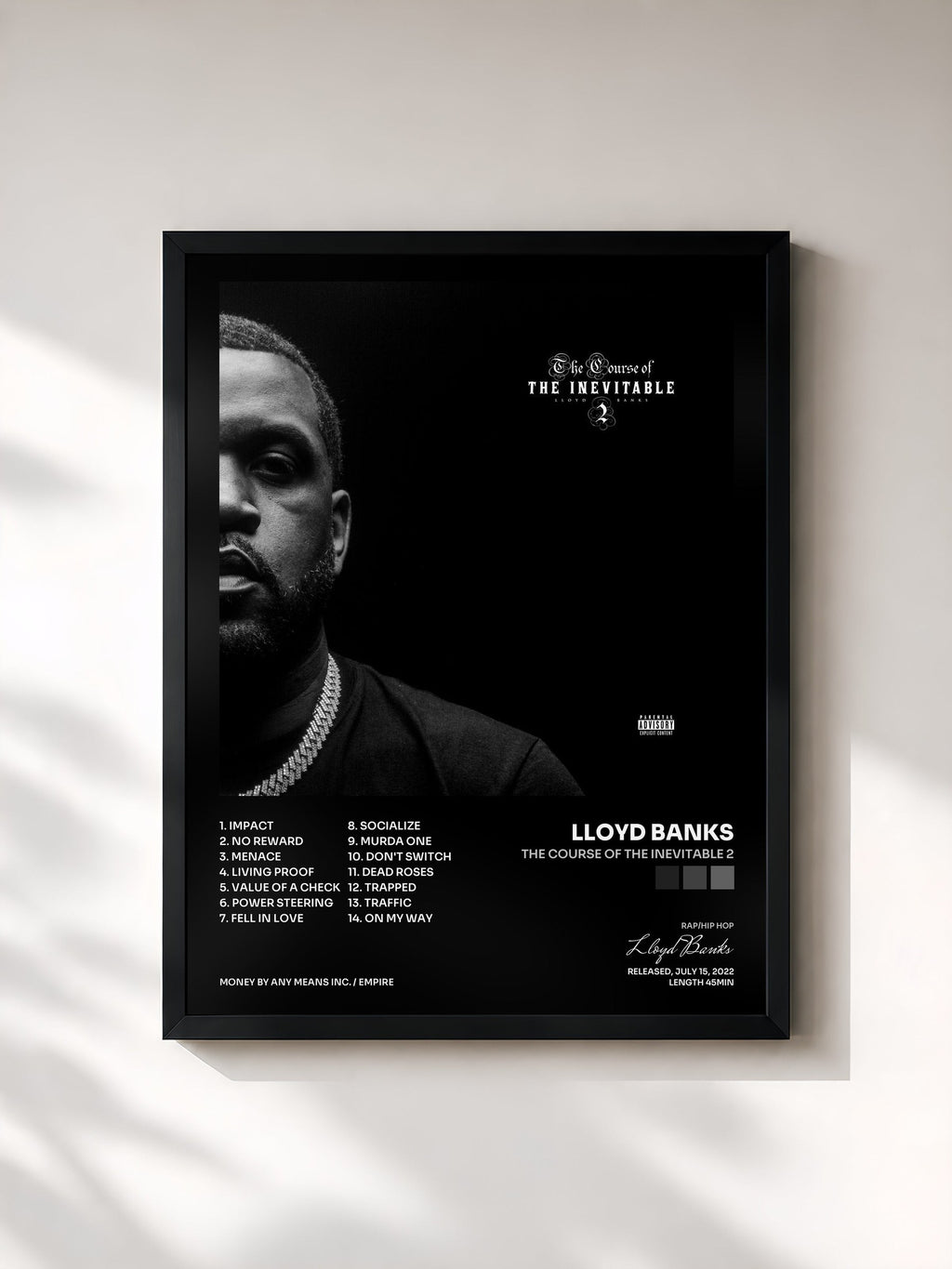 #noir The Course of the Inevitable 2 di Lloyd Banks in stampa incorniciata, cornice nera, stampata e incorniciata in Francia