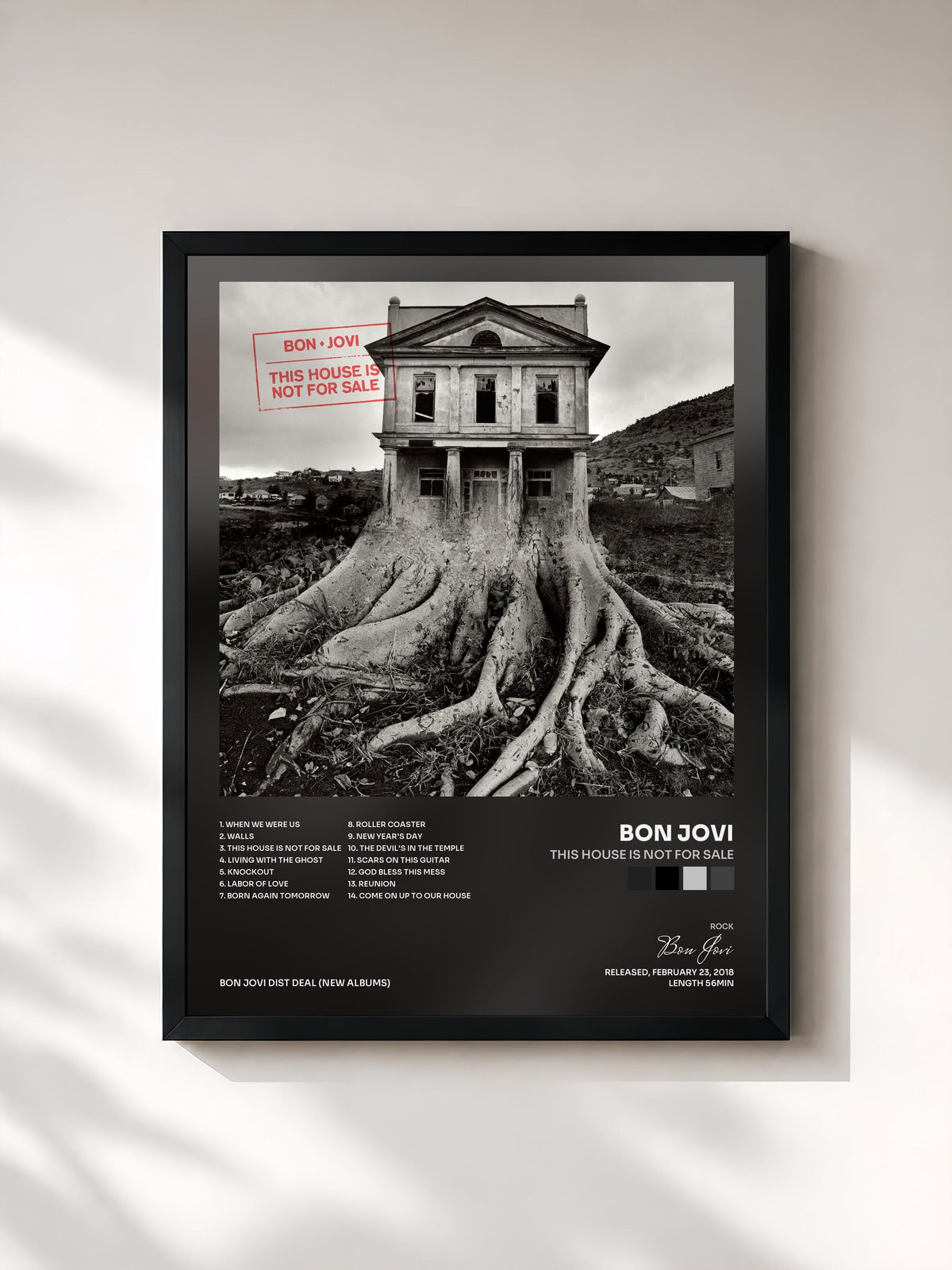 #noir This House Is Not For Sale by Bon Jovi as a framed art print, black frame, printed and framed in France