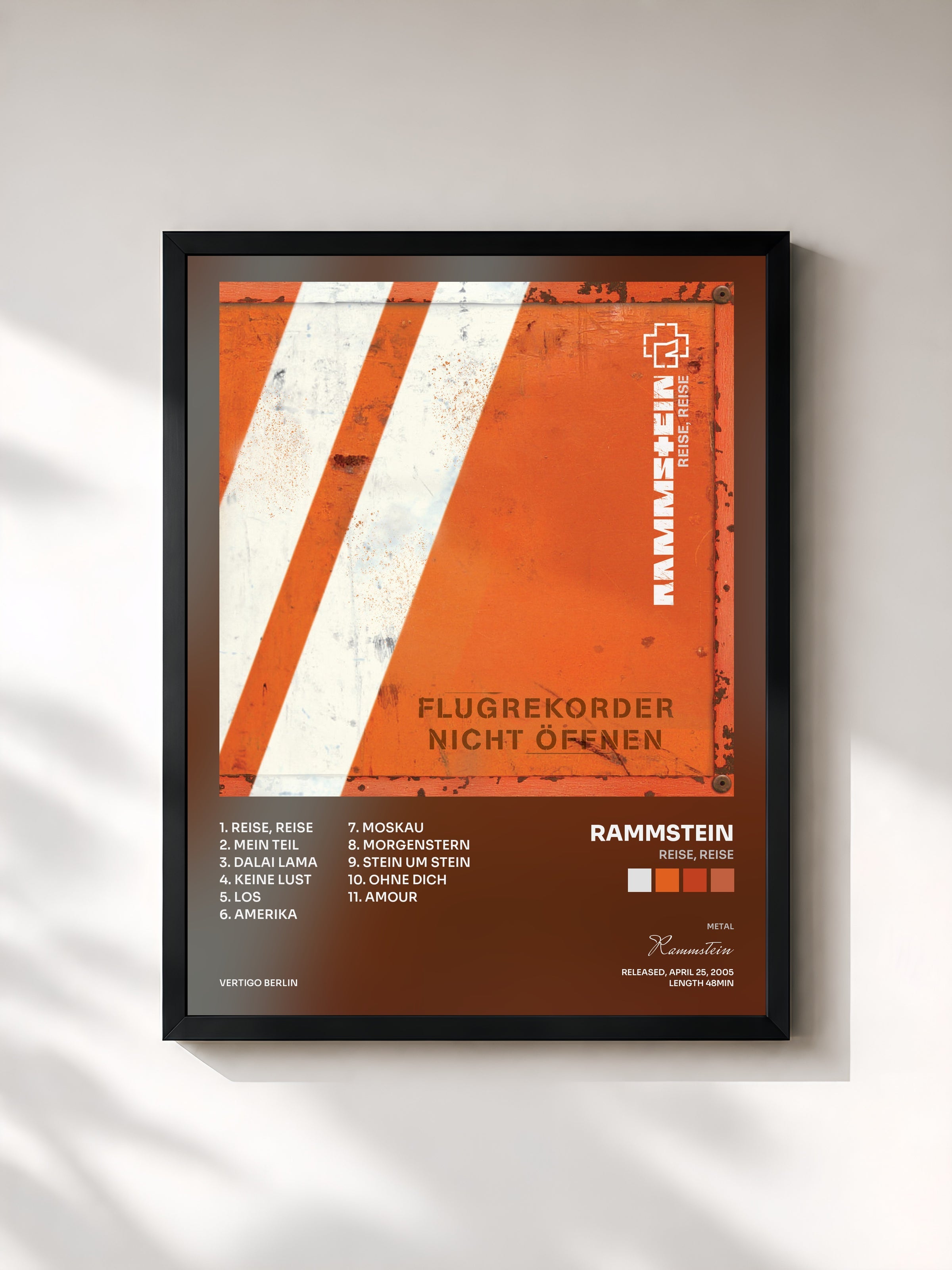 #noir Reise, Reise by Rammstein as a framed art print, black frame, printed and framed in France