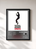 #noir Number Ones de Michael Jackson en lámina enmarcada, marco negro, impresa y enmarcada en Francia
