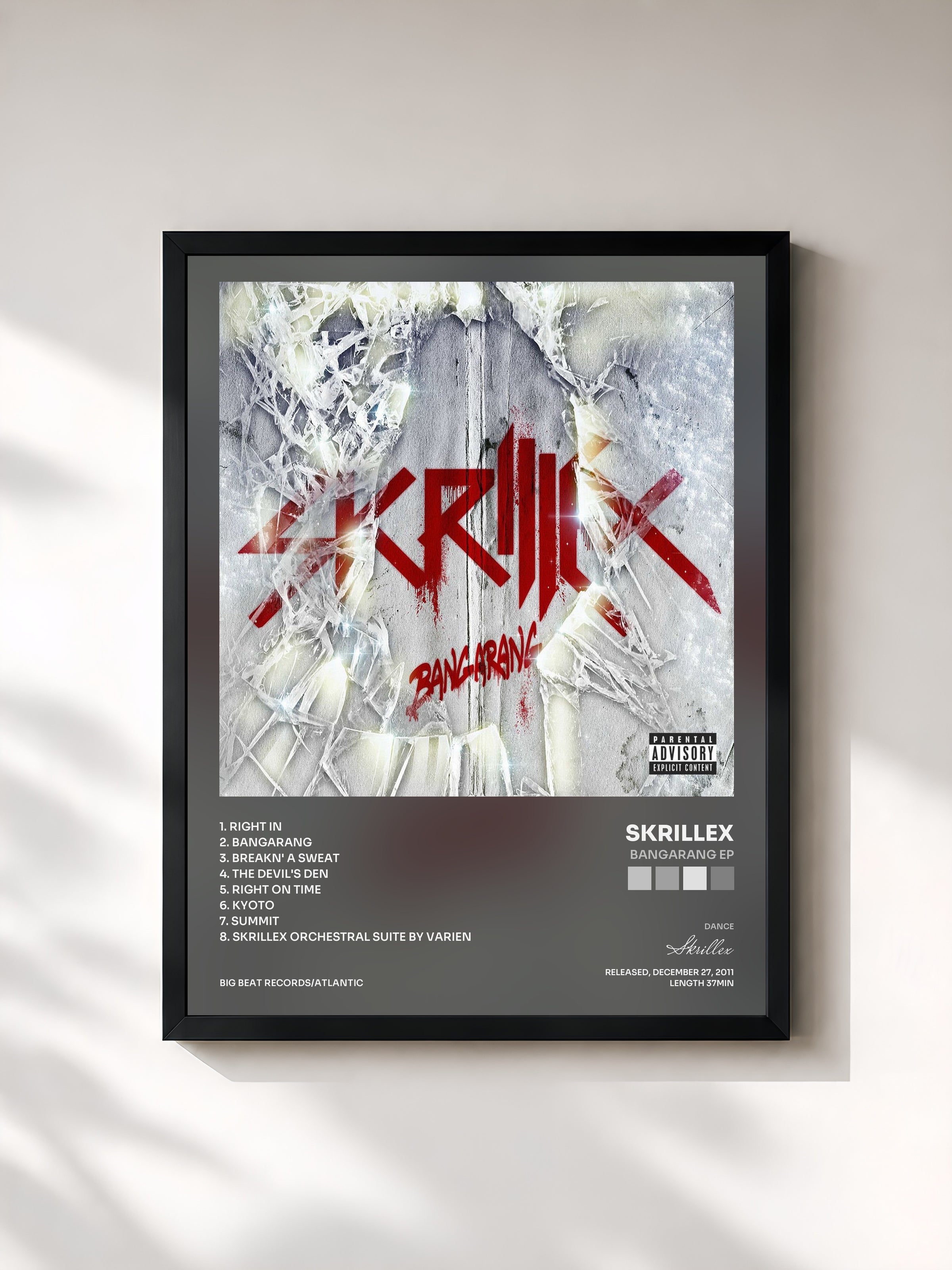 #noir Bangarang EP di Skrillex in stampa incorniciata, cornice nera, stampata e incorniciata in Francia