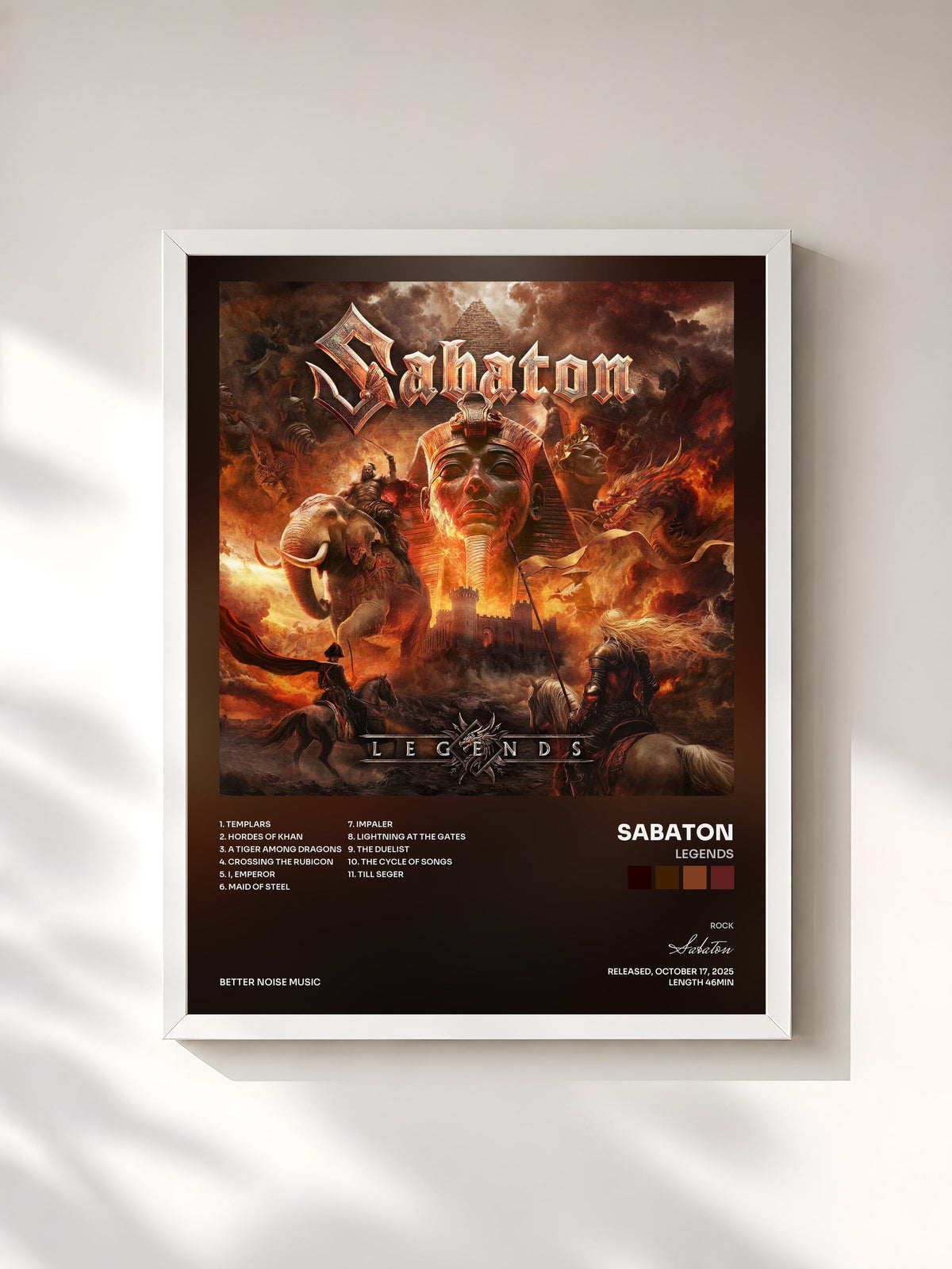 #blanc Legends von Sabaton als gerahmter Kunstdruck, weißer Rahmen, gedruckt und gerahmt in Frankreich