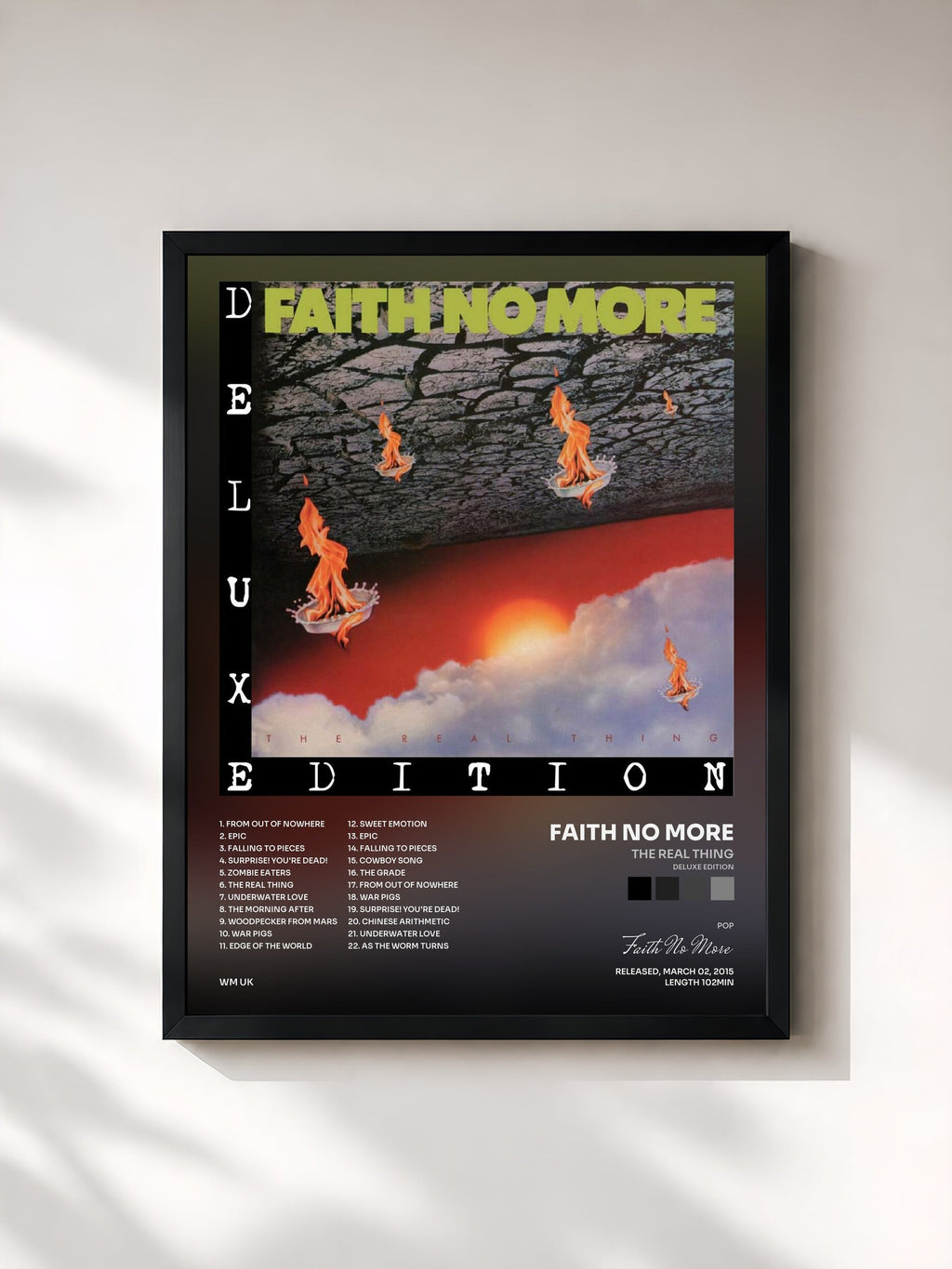 #noir Tableau de l'album The Real Thing (Deluxe Edition) de Faith No More, cadre noir, imprimé et encadré en France
