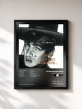 #noir Passe Le Rio Grande by Alain Bashung as a framed art print, black frame, printed and framed in France