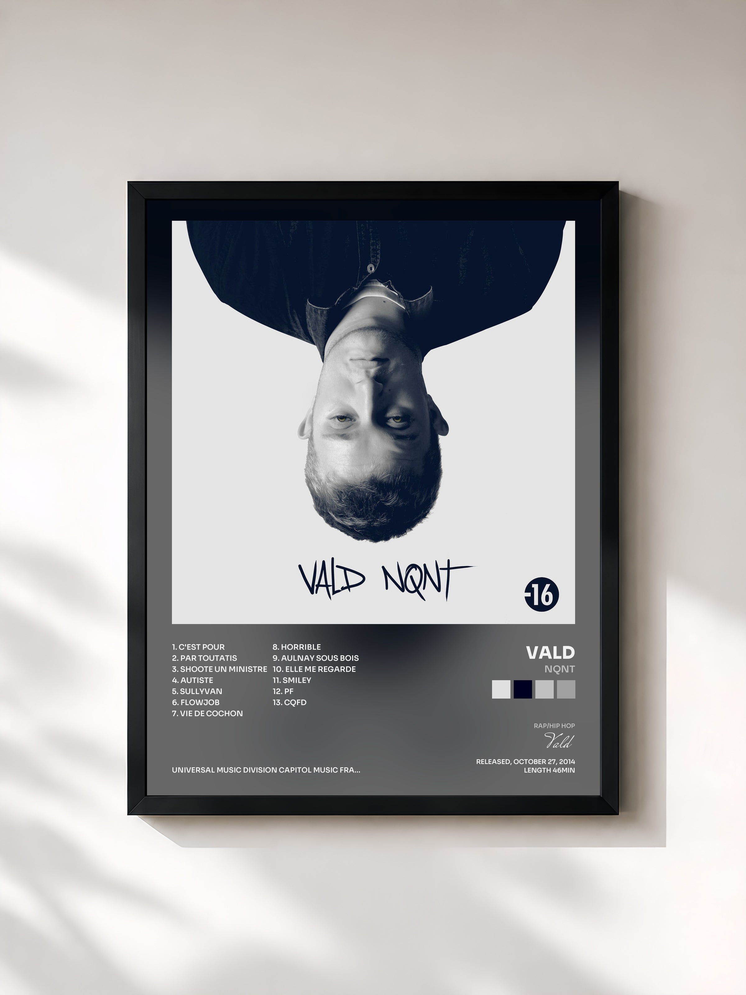 #noir NQNT by Vald as a framed art print, black frame, printed and framed in France