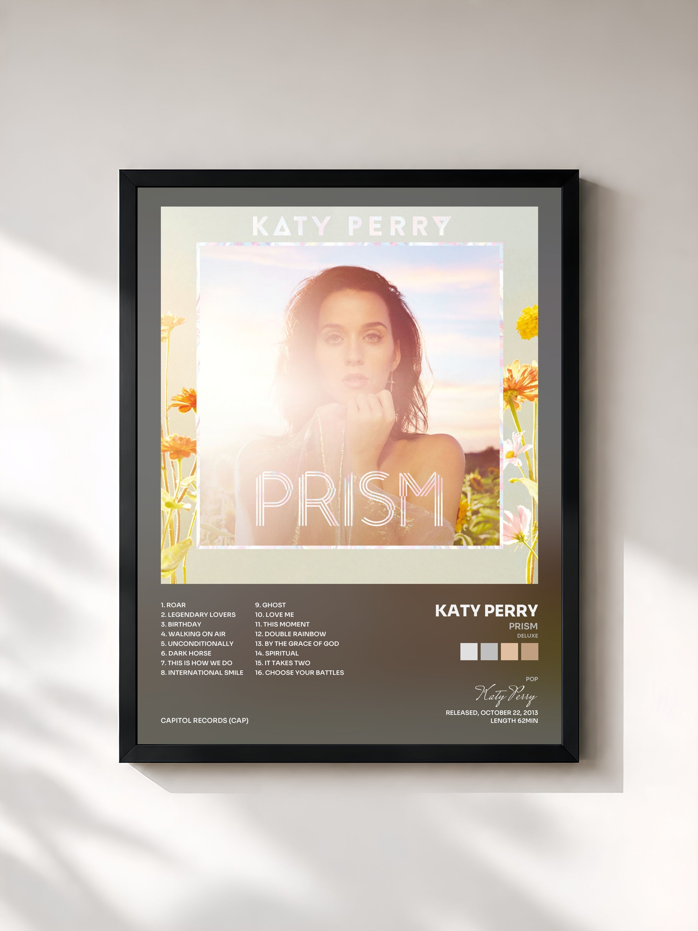 #noir Tableau de l'album PRISM (Deluxe) de Katy Perry, cadre noir, imprimé et encadré en France