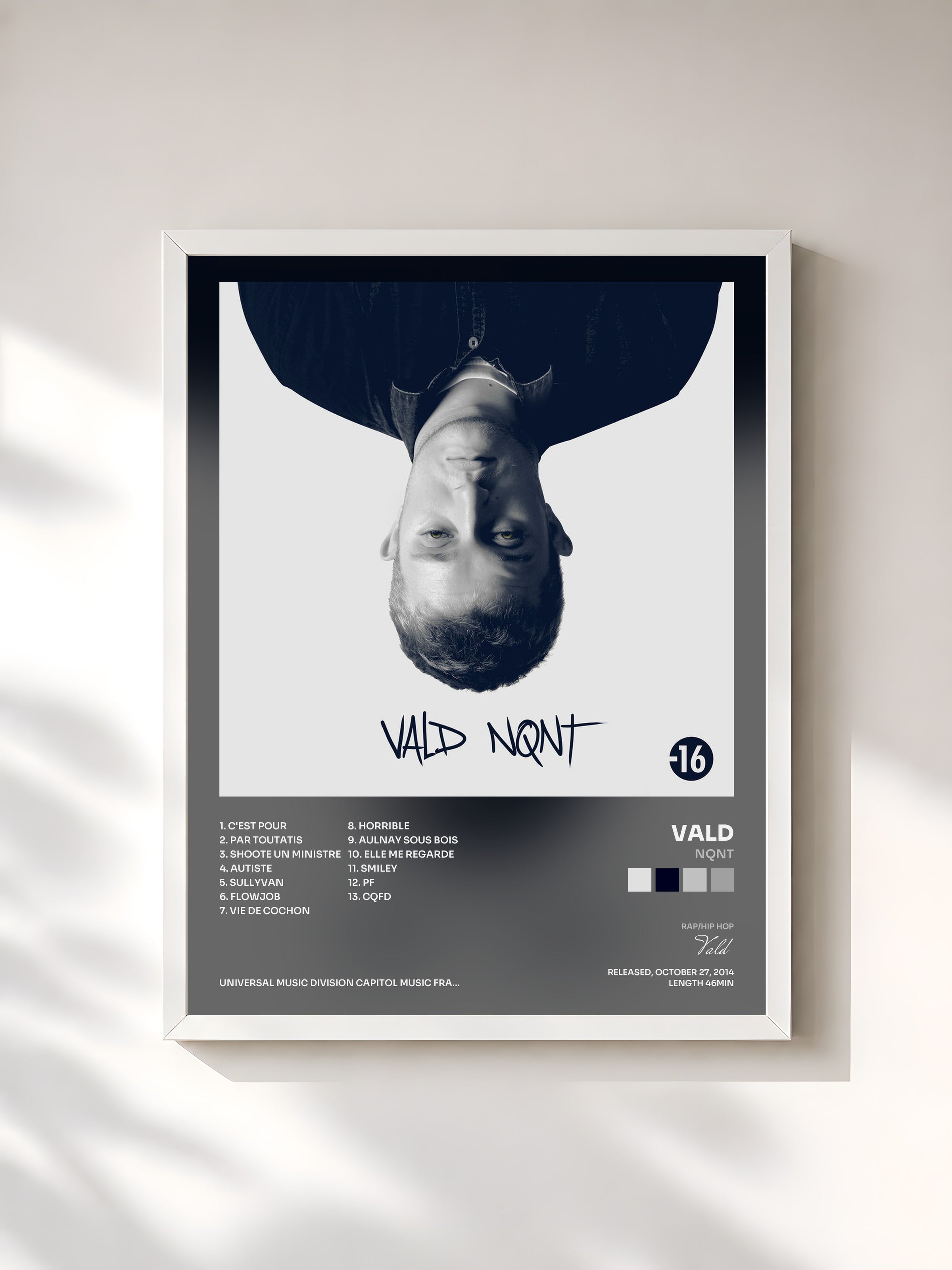#blanc NQNT by Vald as a framed art print, white frame, printed and framed in France