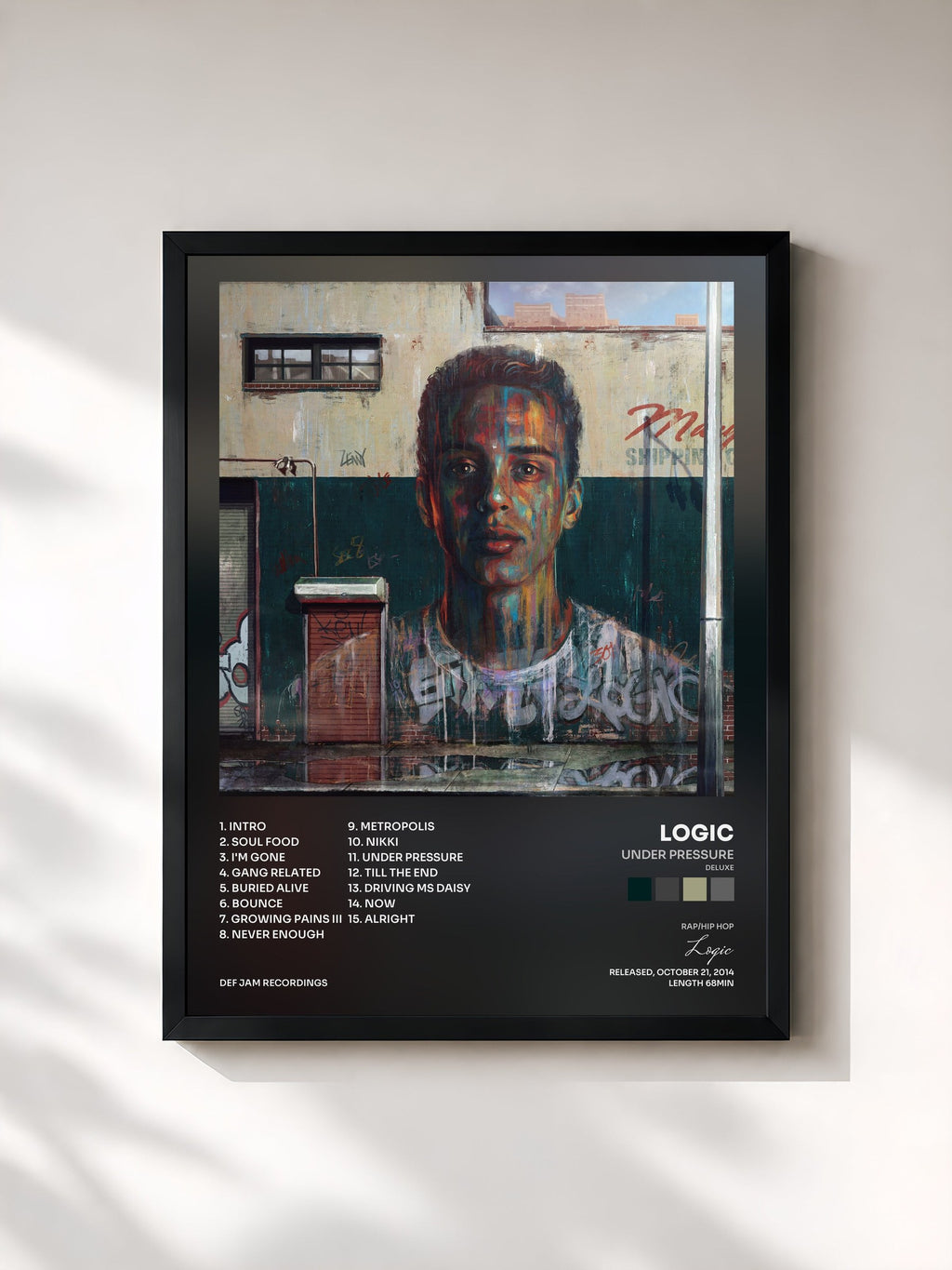 #noir Under Pressure (Deluxe) von Logic als gerahmter Kunstdruck, schwarzer Rahmen, gedruckt und gerahmt in Frankreich
