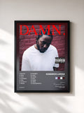 #noir Tableau de l'album DAMN. de Kendrick Lamar, cadre noir, imprimé et encadré en France