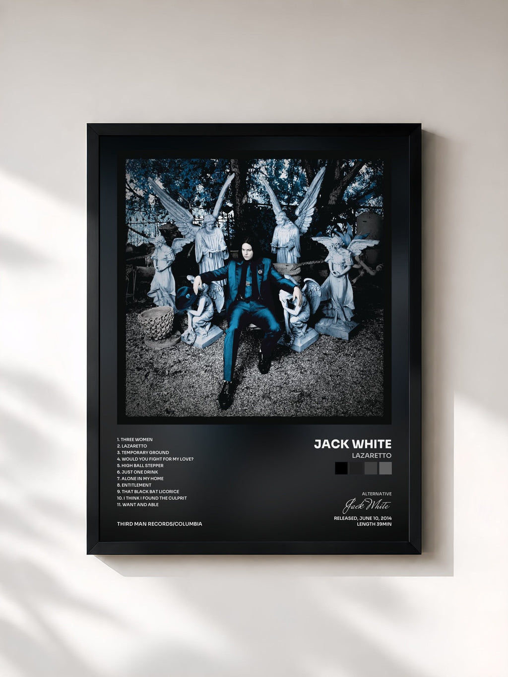 #noir Lazaretto von Jack White als gerahmter Kunstdruck, schwarzer Rahmen, gedruckt und gerahmt in Frankreich