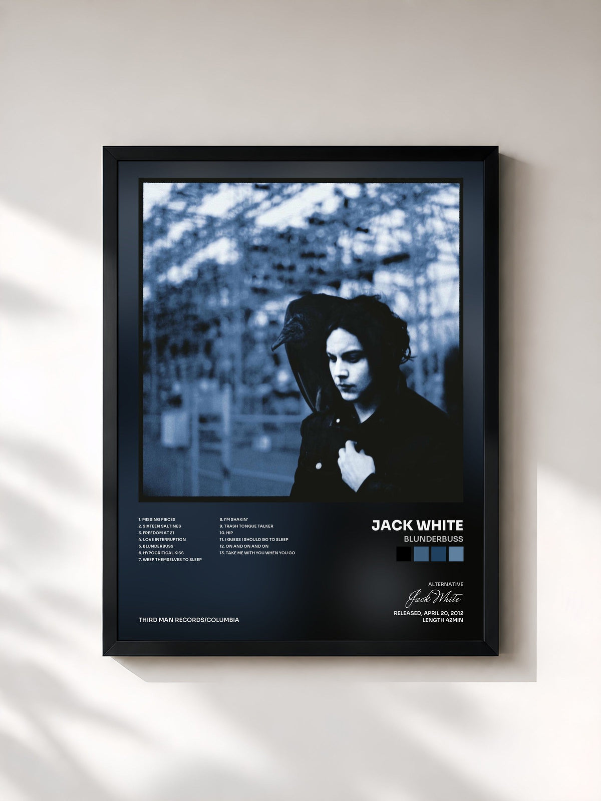 #noir Blunderbuss von Jack White als gerahmter Kunstdruck, schwarzer Rahmen, gedruckt und gerahmt in Frankreich
