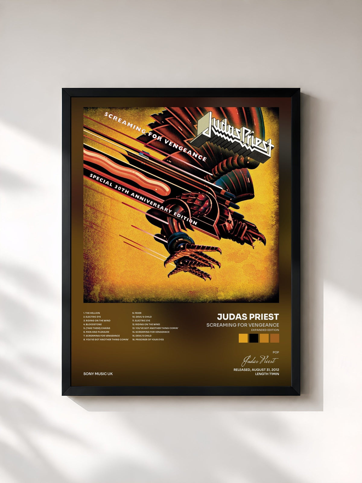 #noir Tableau de l'album Screaming For Vengeance (Expanded Edition) de Judas Priest, cadre noir, imprimé et encadré en France