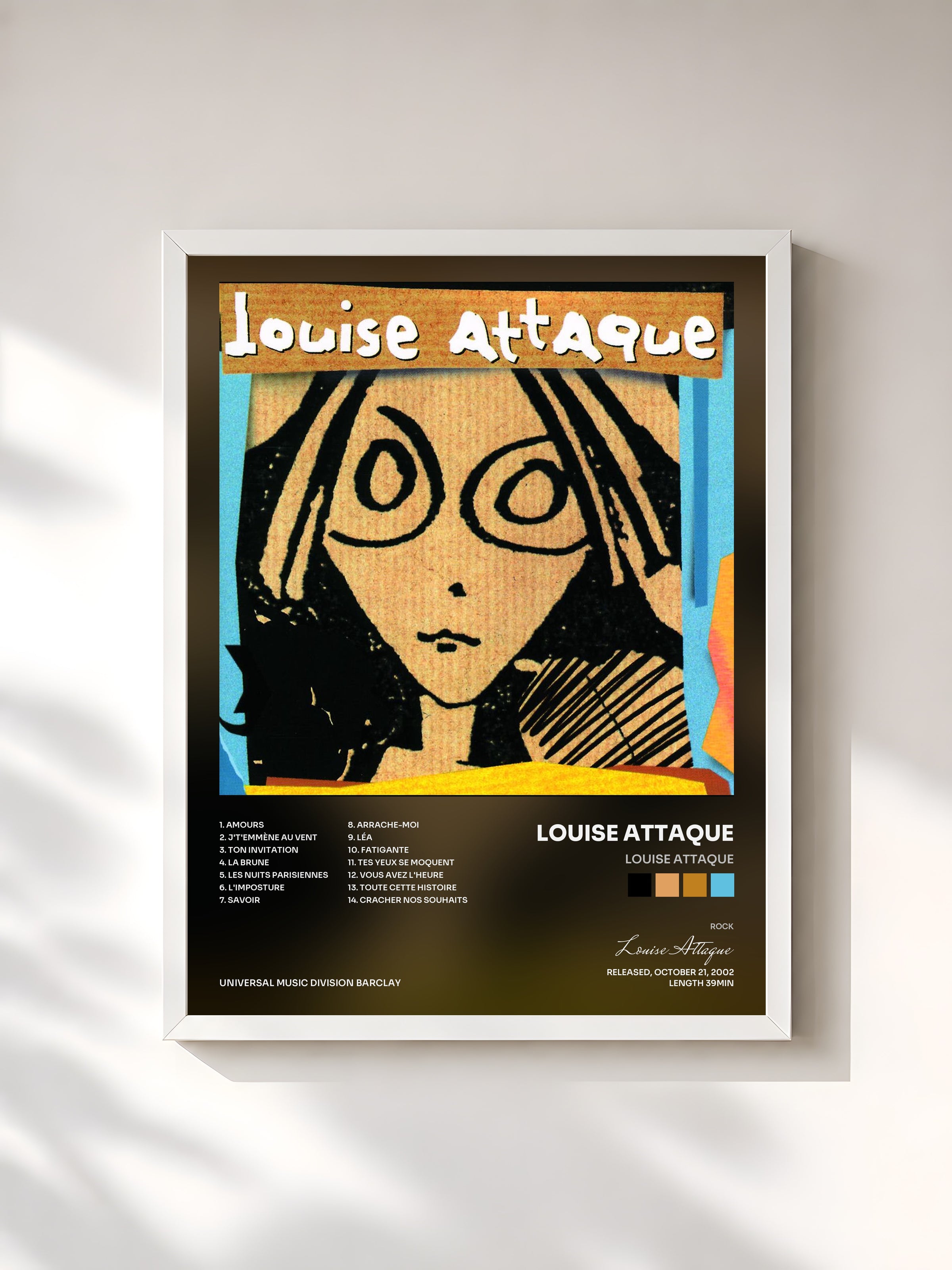 #blanc Louise Attaque di Louise Attaque in stampa incorniciata, cornice bianca, stampata e incorniciata in Francia