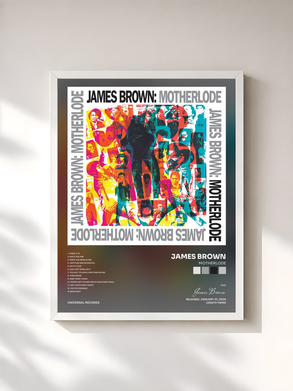 #blanc Motherlode by James Brown as a framed art print, white frame, printed and framed in France
