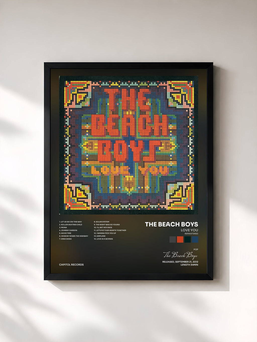 #noir Love You (Remastered) von The Beach Boys als gerahmter Kunstdruck, schwarzer Rahmen, gedruckt und gerahmt in Frankreich