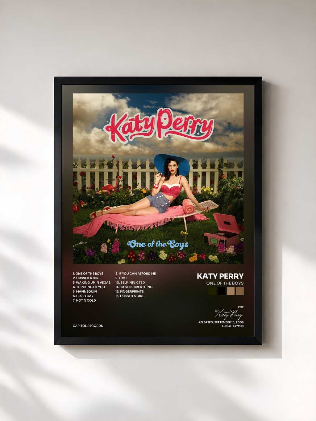 #noir One Of The Boys di Katy Perry in stampa incorniciata, cornice nera, stampata e incorniciata in Francia