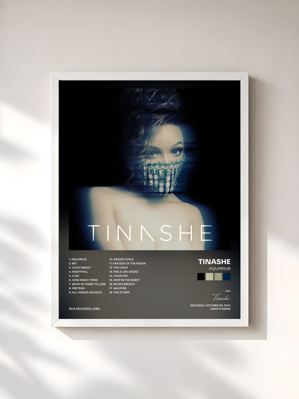 #blanc Aquarius von Tinashe als gerahmter Kunstdruck, weißer Rahmen, gedruckt und gerahmt in Frankreich