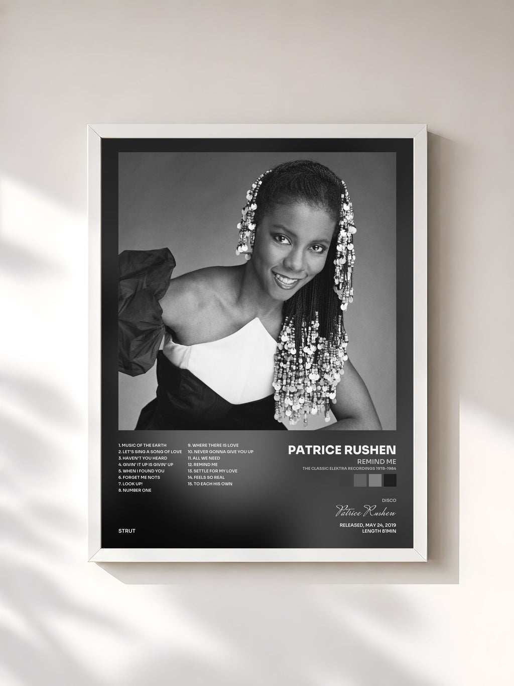 #blanc Remind Me (The Classic Elektra Recordings 1978-1984) by Patrice Rushen as a framed art print, white frame, printed and framed in France