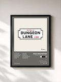 #noir The Boys of Dungeon Lane by Paul McCartney as a framed art print, black frame, printed and framed in France