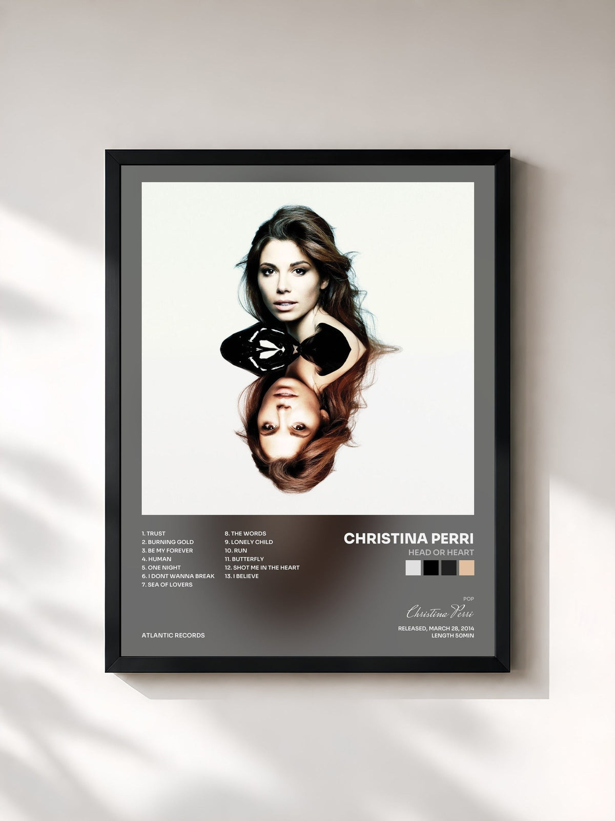 #noir head or heart di Christina Perri in stampa incorniciata, cornice nera, stampata e incorniciata in Francia