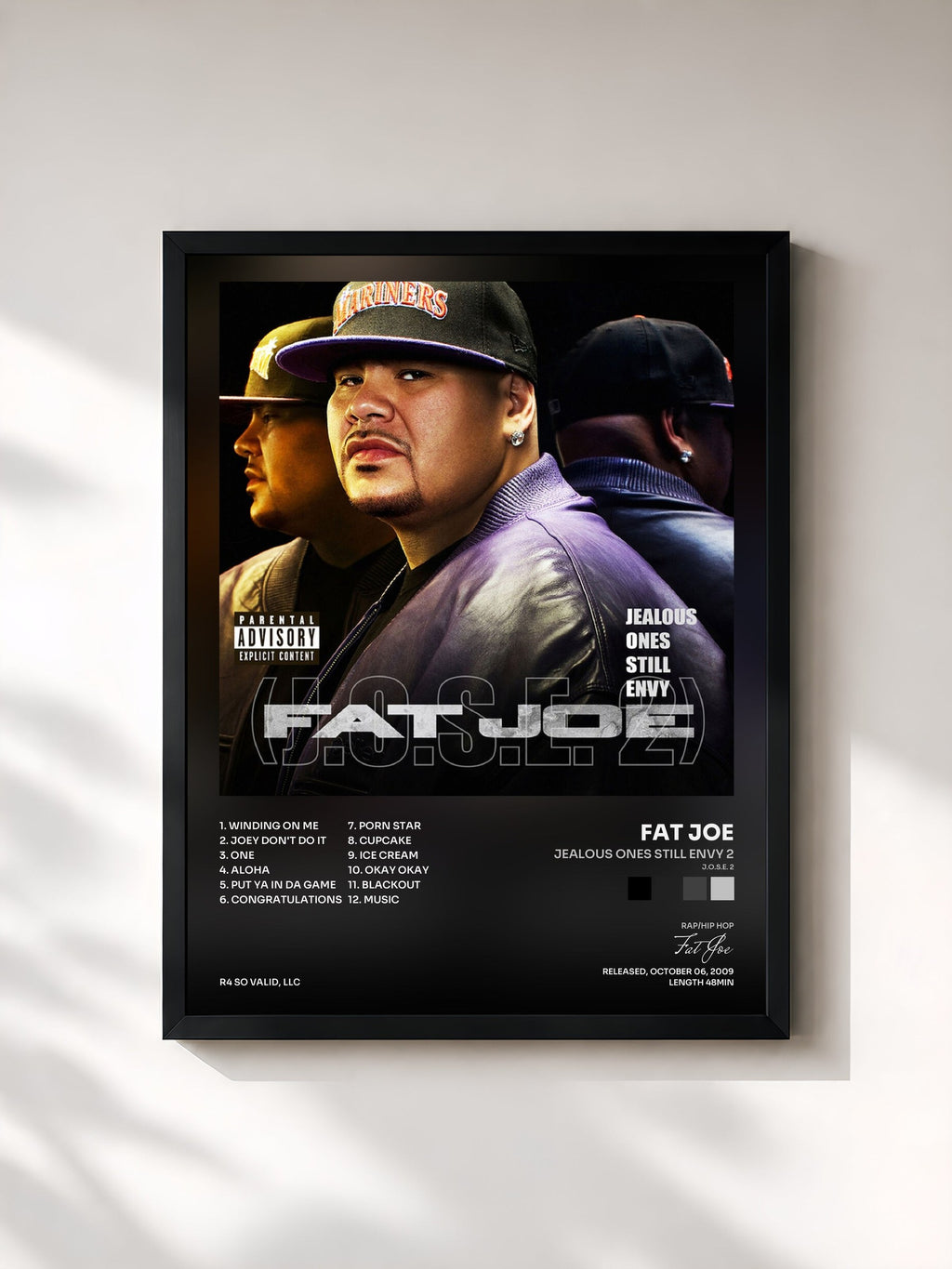 #noir Jealous Ones Still Envy 2 (J.O.S.E. 2) von Fat Joe als gerahmter Kunstdruck, schwarzer Rahmen, gedruckt und gerahmt in Frankreich