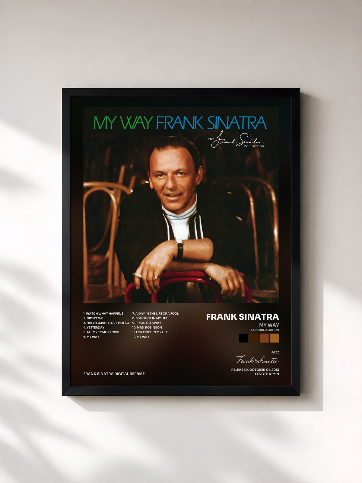 #noir Tableau de l'album My Way (Expanded Edition) de Frank Sinatra, cadre noir, imprimé et encadré en France
