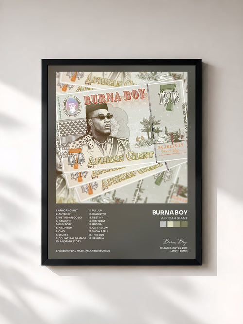 Burna Boy · African Giant — Affiche encadrée