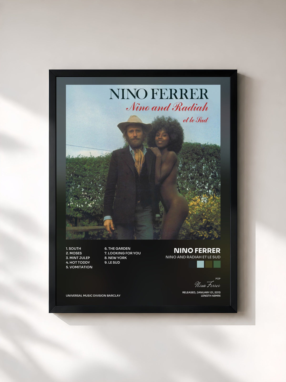 #noir Nino And Radiah Et Le Sud von Nino Ferrer als gerahmter Kunstdruck, schwarzer Rahmen, gedruckt und gerahmt in Frankreich