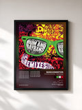 #noir Rum And Raybans - The Remixes (feat. Cher Lloyd) de Sean Kingston en lámina enmarcada, marco negro, impresa y enmarcada en Francia
