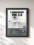 #noir Tableau de l'album VHS 2.0 de X Ambassadors, cadre noir, imprimé et encadré en France