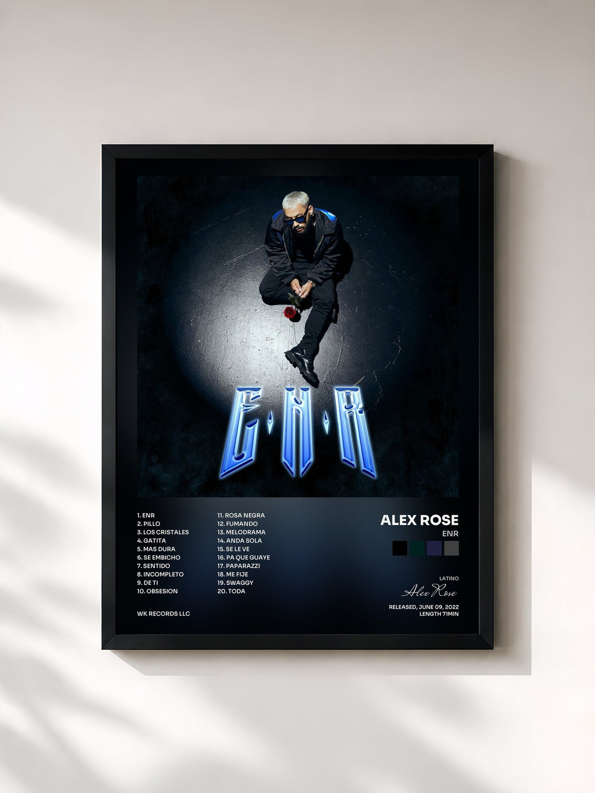 #noir Tableau de l'album ENR de Alex Rose, cadre noir, imprimé et encadré en France