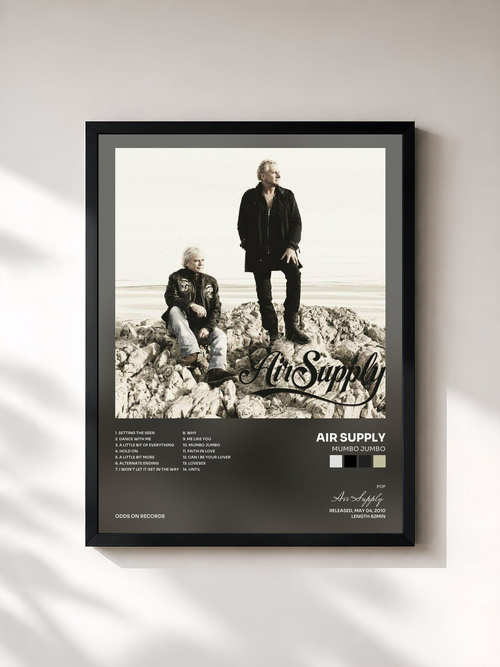#noir Mumbo Jumbo von Air Supply als gerahmter Kunstdruck, schwarzer Rahmen, gedruckt und gerahmt in Frankreich