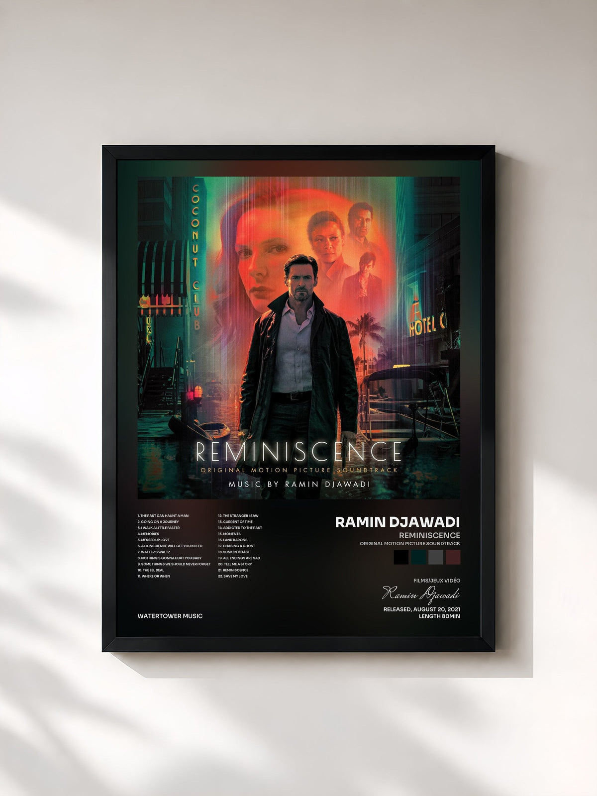#noir Tableau de l'album Reminiscence (Original Motion Picture Soundtrack) de Ramin Djawadi, cadre noir, imprimé et encadré en France