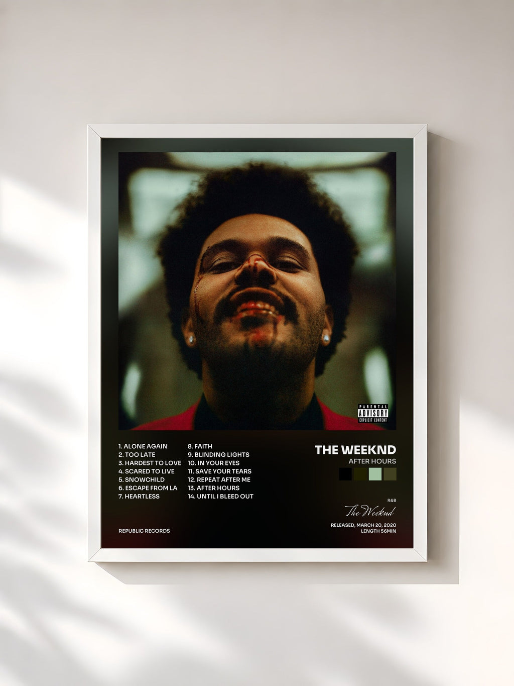 #blanc After Hours di The Weeknd in stampa incorniciata, cornice bianca, stampata e incorniciata in Francia