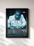 #noir Tableau de l'album Dream Chaser 3 de Meek Mill, cadre noir, imprimé et encadré en France