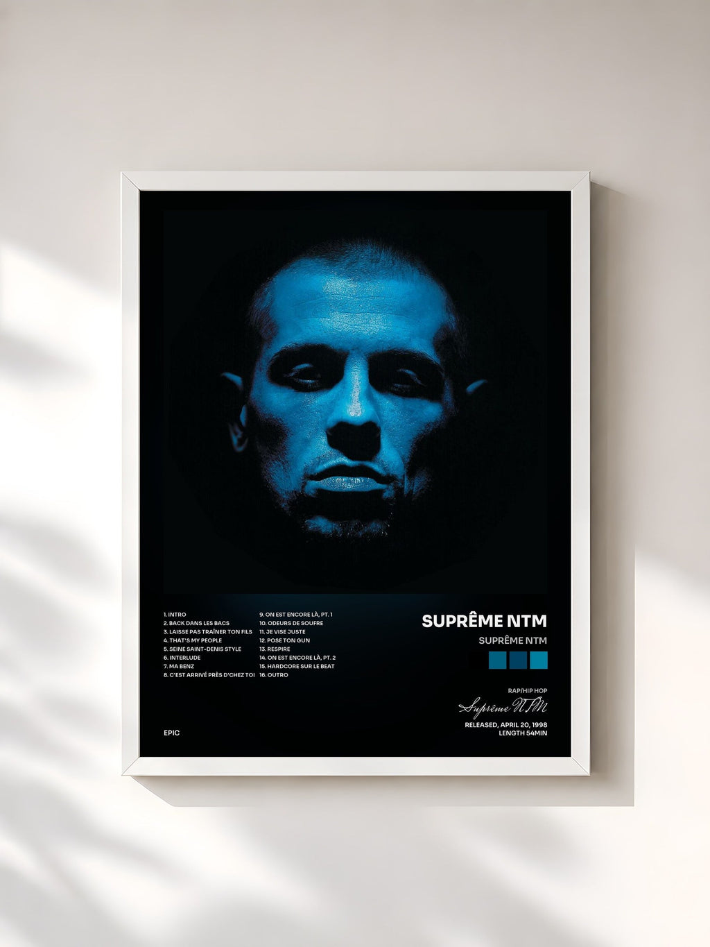 #blanc Suprême NTM von Suprême NTM als gerahmter Kunstdruck, weißer Rahmen, gedruckt und gerahmt in Frankreich