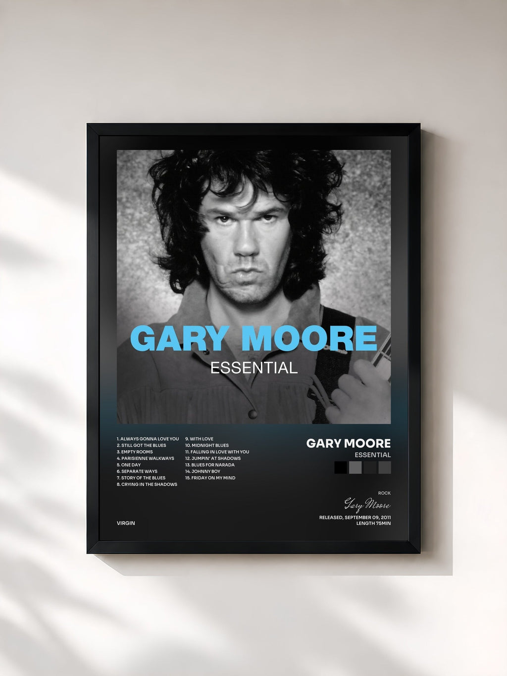 #noir Essential von Gary Moore als gerahmter Kunstdruck, schwarzer Rahmen, gedruckt und gerahmt in Frankreich