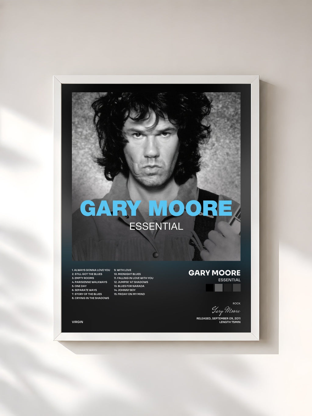 #blanc Essential von Gary Moore als gerahmter Kunstdruck, weißer Rahmen, gedruckt und gerahmt in Frankreich