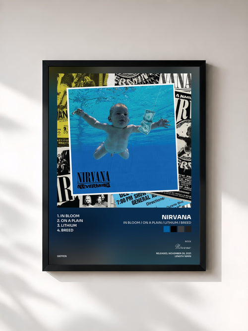 Nirvana · In Bloom / On A Plain / Lithium / Breed — Stampa incorniciata
