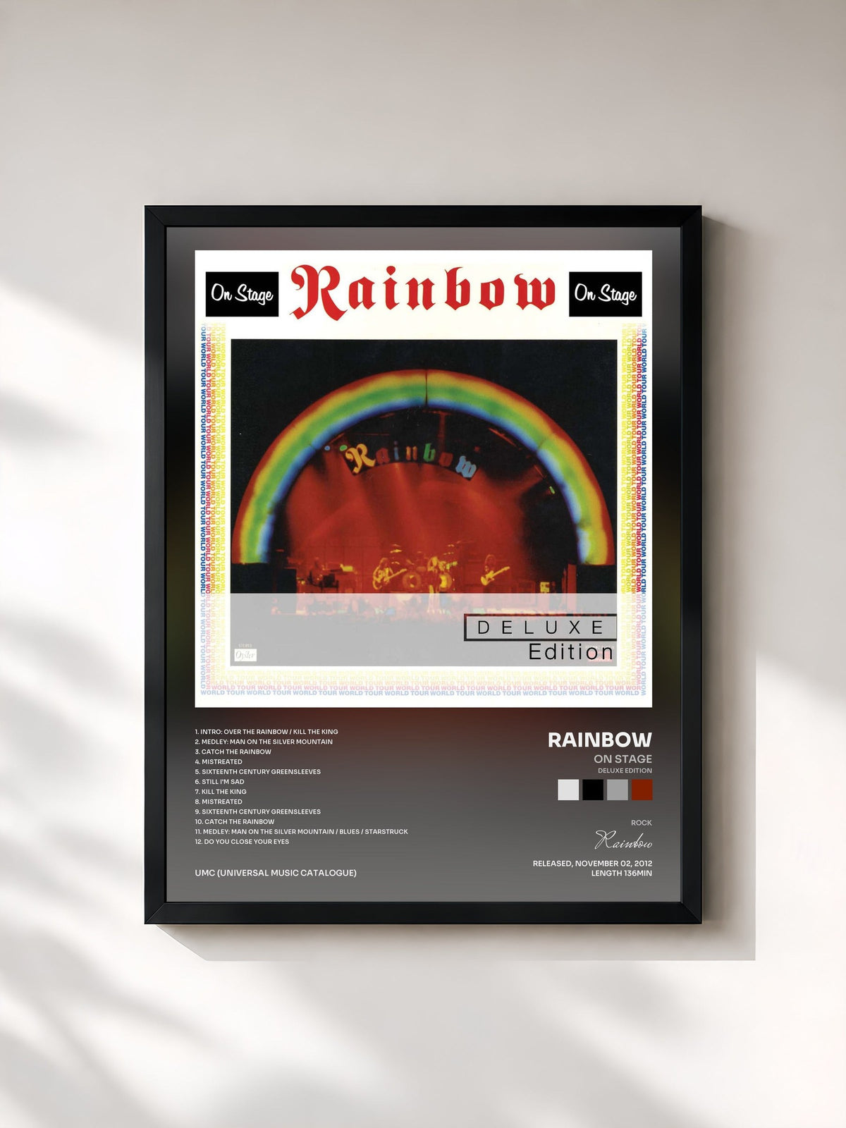 #noir Tableau de l'album On Stage (Deluxe Edition) de Rainbow, cadre noir, imprimé et encadré en France
