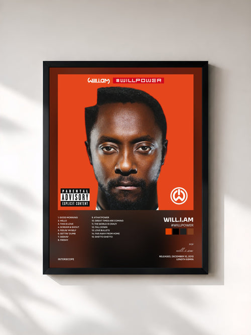 will.i.am · #willpower — Framed art print