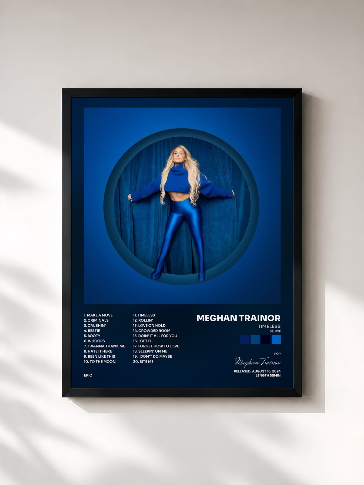 #noir Timeless (Deluxe) de Meghan Trainor en lámina enmarcada, marco negro, impresa y enmarcada en Francia