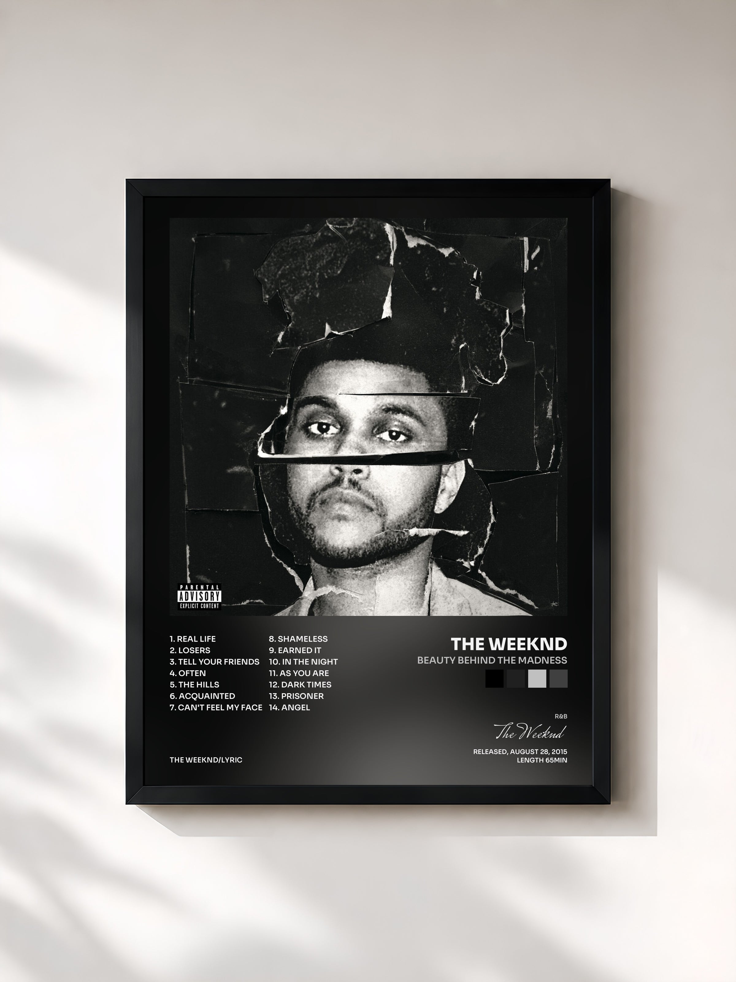 #noir Beauty Behind The Madness di The Weeknd in stampa incorniciata, cornice nera, stampata e incorniciata in Francia