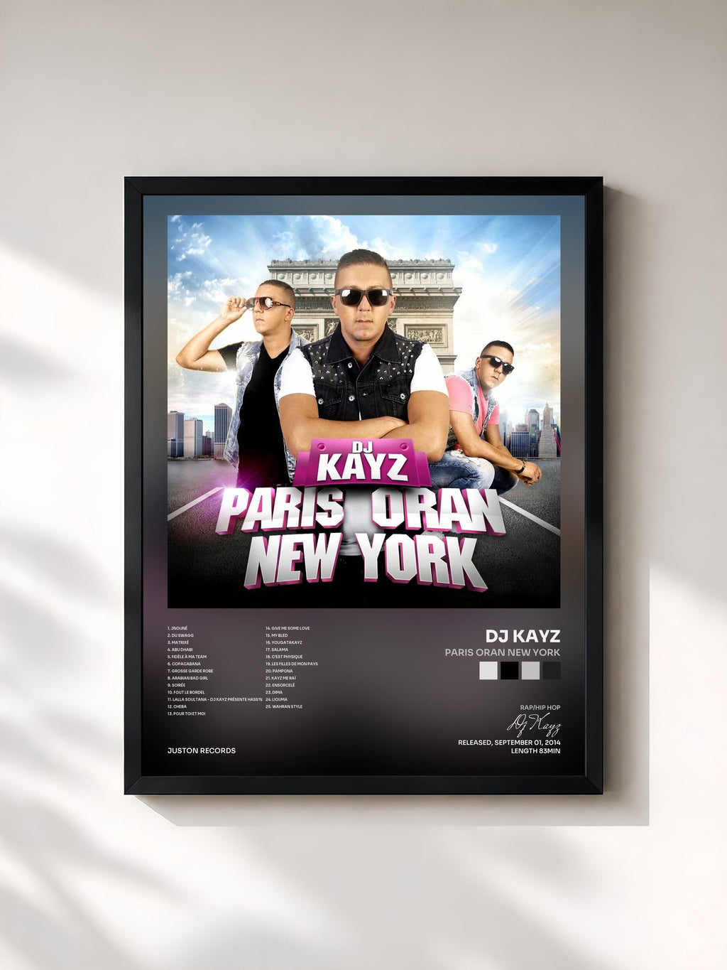 #noir Paris Oran New York di Dj Kayz in stampa incorniciata, cornice nera, stampata e incorniciata in Francia